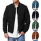 Men's Solid Colour Bomber Jacket - Casual Slim Fit
