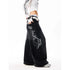 Vintage Embroidery Wide Leg Jeans for Women