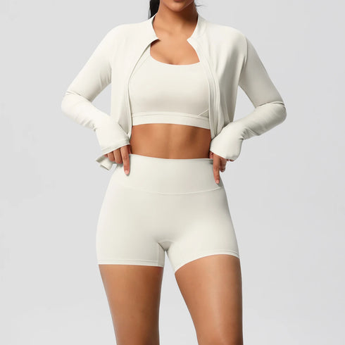 3-Piece Brown Yoga Set for Women