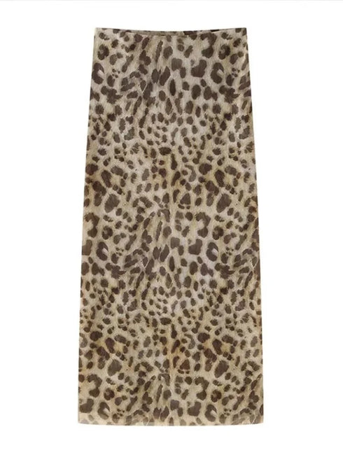 Leopard Print Tulle Off-the-Shoulder Top