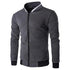 Men's Solid Colour Bomber Jacket - Casual Slim Fit