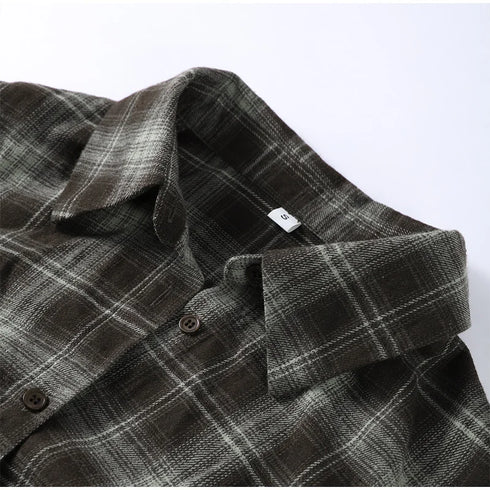 Casual Plaid V-Neck Blouse for Women