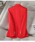 Red Slim Fit Blazer for Women