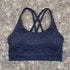 Solid Colour Cross Back Sports Bra with Multiple Straps