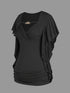 Plus Size Women's Ruffle Sleeve Slant Placket T-shirt