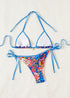 Floral Print Triangle Bikini Set with Brazilian Bottoms