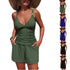 Ruched Tankini Set with Pockets - Green