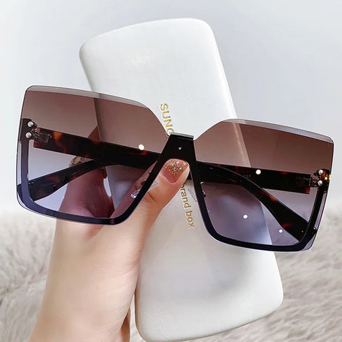 OEC CPO Oversized Rimless Sunglasses UV400 Gradient