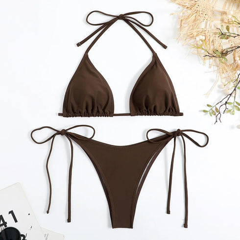 Lace Up Micro Bikini Set for Women