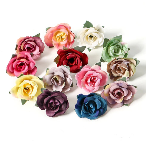 Bulk Mini Silk Roses Artificial Flower Heads for Weddings and Home Decor