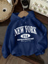Casual Women's Oversized Hoodie with New York Print
