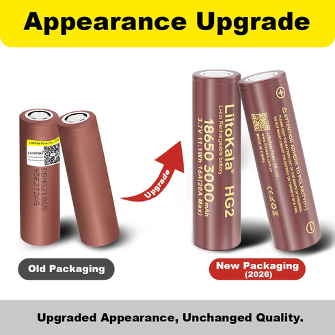 LiitoKala 3.7V 18650 HG2 3000mAh Lithium Batteries