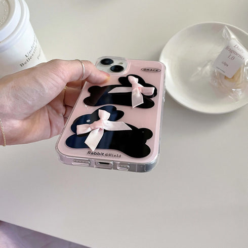 Pink IMD Rabbit Black Bunny Phone Case for iPhone