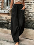 Plus Size Cotton-Linen Harem Trousers with Pockets