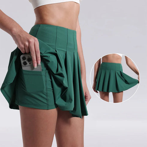 Aiithuug Crease Resistant Tennis Skorts with Pockets and Pleats
