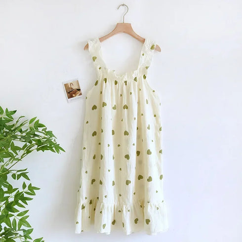 Ladies Summer Cotton Spaghetti Strap Nightdress