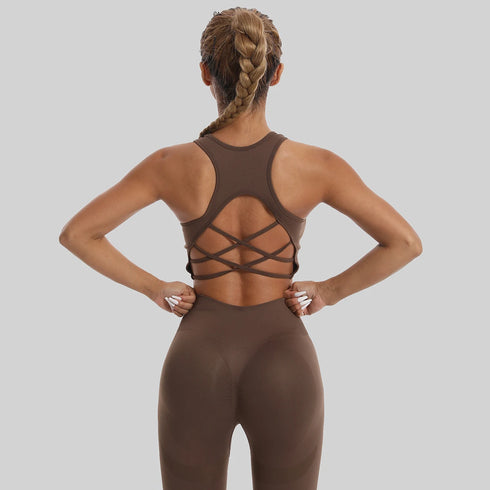 Seamless High Waist Leggings and Sports Bra Set