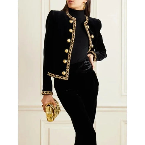 Plus Size Luxury Silk Velvet Jacket for Women