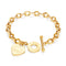 Stainless Steel Heart Bracelet with Proverbs Inscription