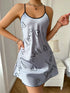 Heart Letter Print Spaghetti Strap Nightdress