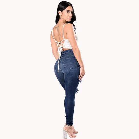 Botvotee Ripped High Waisted Skinny Jeans