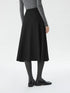 Wool High Waisted A-line Skirt for Women
