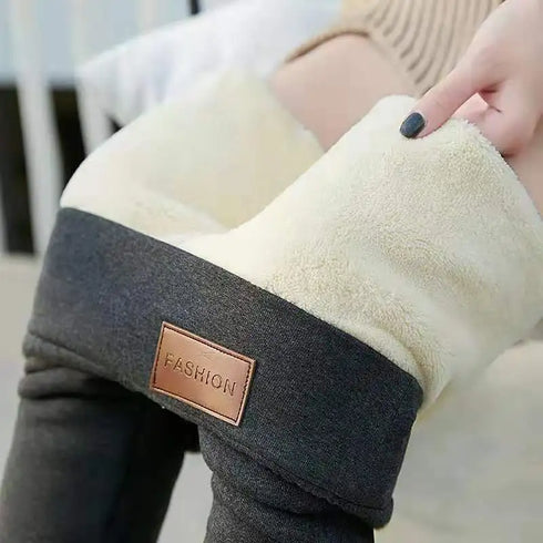 High Waist Fleece-Lined Warm Leggings for Women