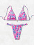 Floral Print Triangle Bikini Set with Brazilian Bottoms