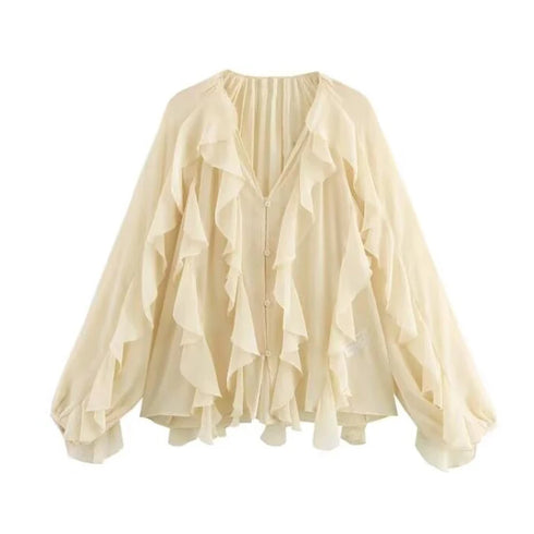 MUJER Ruffle Blouses for Women - Summer Casual Tops