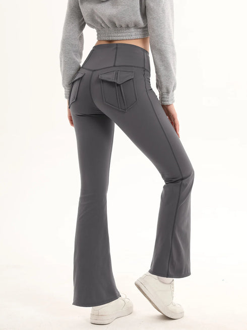 Women's High Waisted Flared Yoga Pants with Pockets
