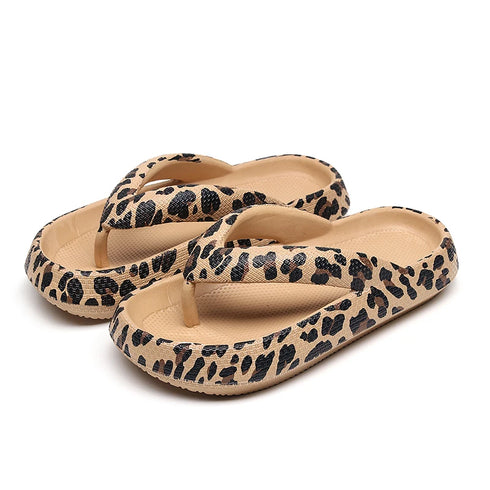 Leopard Print Summer Comfort Flip-Flops