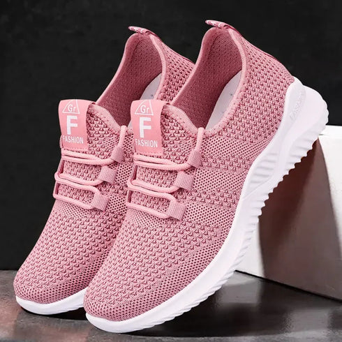 Women's Breathable Platform Lace-Up Sneakers