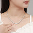 925 Sterling Silver Zircon Chain Necklace for Women