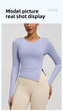 Long Sleeve O-Neck Yoga Top in Solid Colours