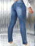High Waist Blue Skinny Jeans for Women