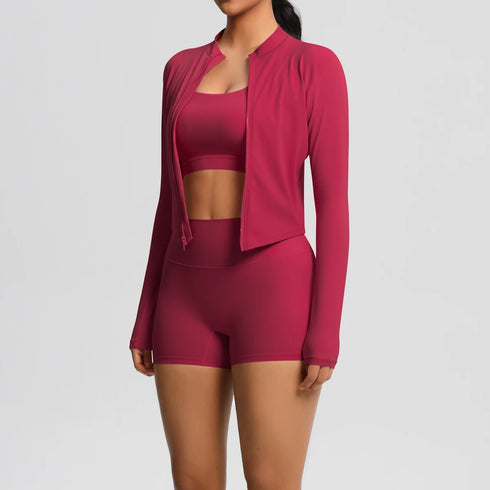 3-Piece Brown Yoga Set for Women