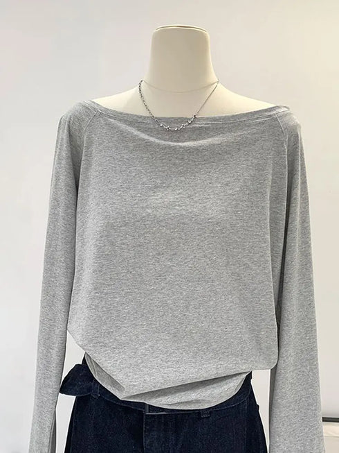 One Shoulder Long Sleeve Casual Top for Women