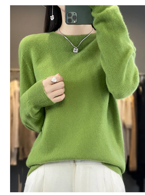 100% Merino Wool Long Sleeve Sweater for Women