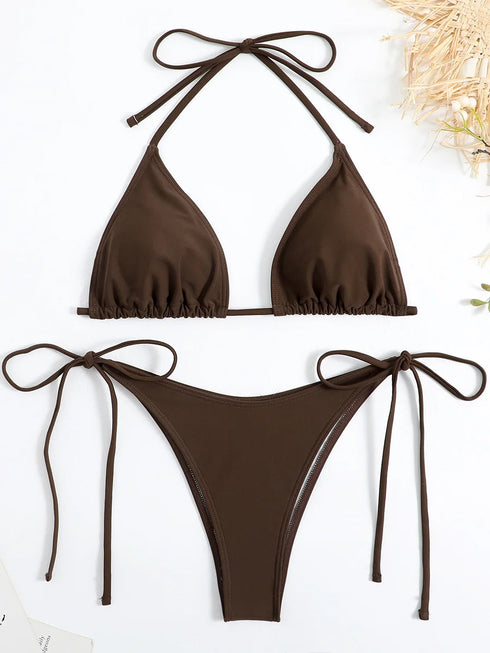 Lace Up Micro Bikini Set for Women