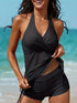 Women's Black Tankini Swimsuit with Boyshorts