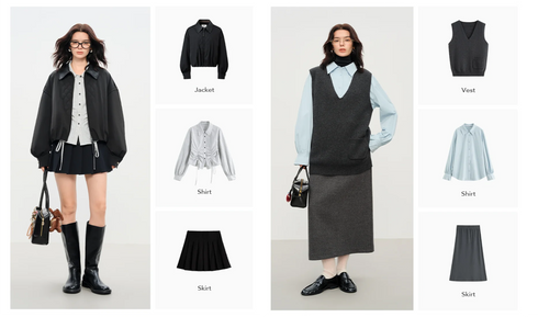 FSLE High-Waisted Straight-Leg Knit Trousers