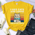 Cute Cat & Coffee Graphic Tee for Women