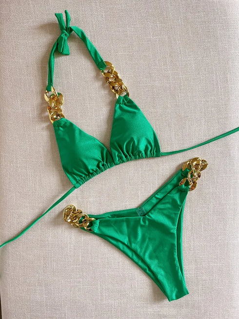 Triangle Halter Bikini Set for Women