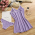 Cotton Lace Suspender Nightdress Set for Women