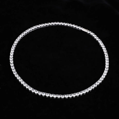925 Sterling Silver Necklace Zircon Chain Charm Jewelry