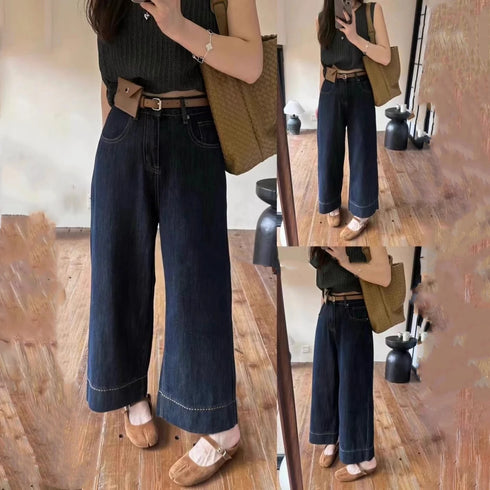 Women's Plus Size Straight-Leg Jeans in Navy Blue