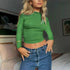 Backless Short Sleeve Blue Y2K Crop Top