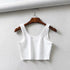 Chic Sleeveless Summer Crop Top with U Collar