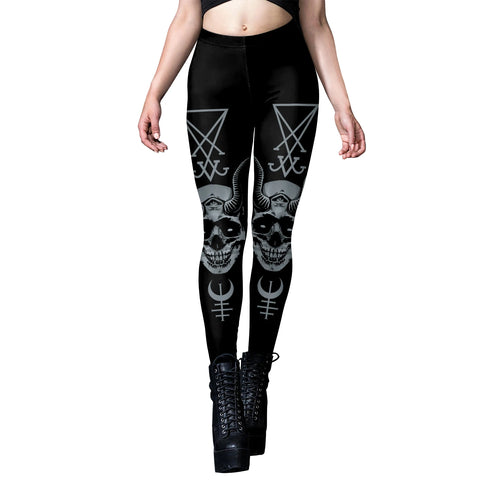 Gothic Steampunk Print Leggings for Women