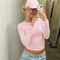 Long Sleeve Casual Crop Top for Women